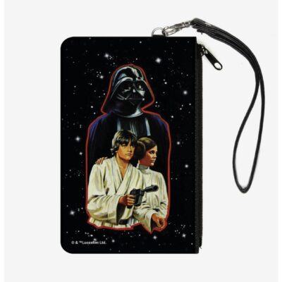 Star Wars Darth Vader Luke Skywalker Princess Leia Canvas Zip Clutch Wallet