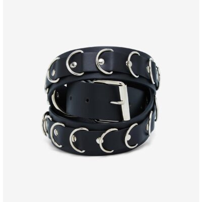 Black & Silver D-Ring Belt