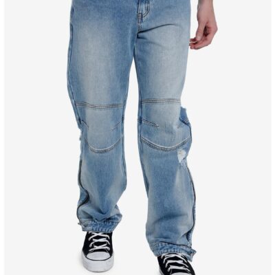 Indigo Light Wash Denim Carpenter Pants