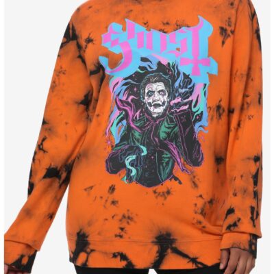 Ghost Cardinal Copia Orange Tie-Dye Girls Sweatshirt