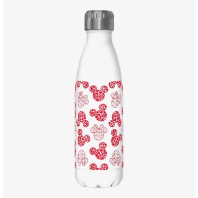 Disney Mickey Mouse Mickey & Minnie Heart Ears Water Bottle