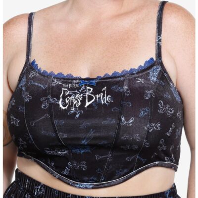 Corpse Bride Velvet Lace Girls Corset Lounge Cami Plus Size