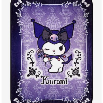 Kuromi Dark Rose Throw Blanket