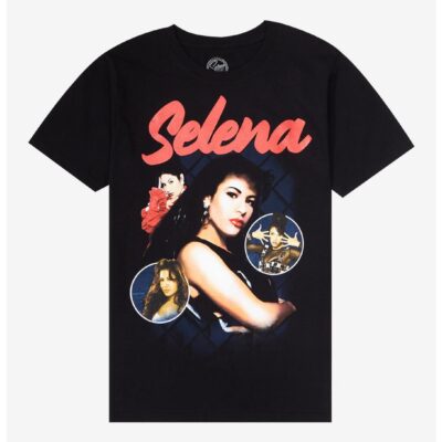 Selena Glitter Logo Boyfriend Fit Girls T-Shirt