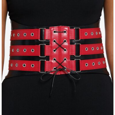 Red Grommet Buckle Corset