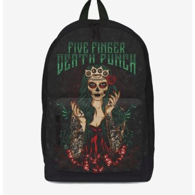 Rocksax Five Finger Death Punch Day of the Dead Green Classic Backpack