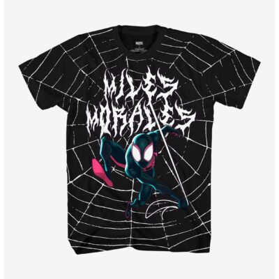 Marvel Spider-Man: Across The Spider-Verse Miles Morales Heavy Metal Web T-Shirt