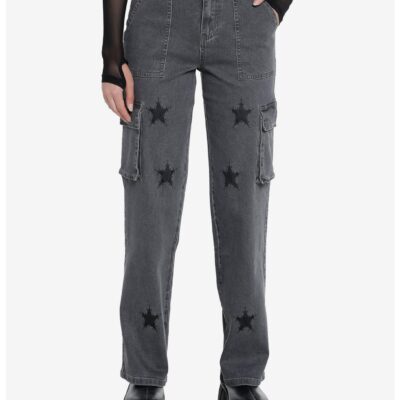 Social Collision Grey Star Cargo Pants