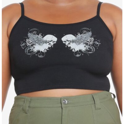 Wing Skull Crop Girls Cami Plus Size