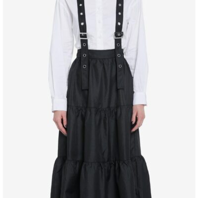 Cosmic Aura Black Tiered Suspender Skirt