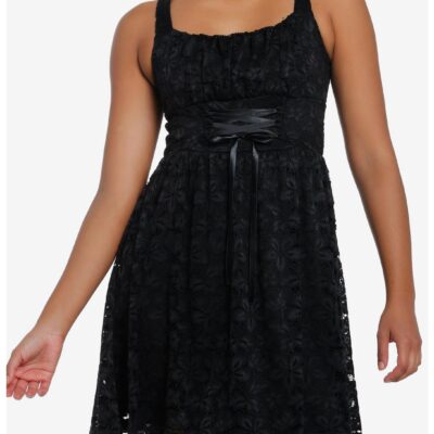 Cosmic Aura Black Lace Sweetheart Dress