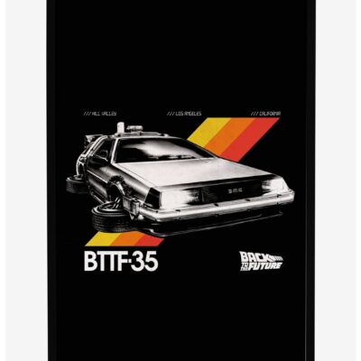 Back To The Future Delorean Flying Framed Poster