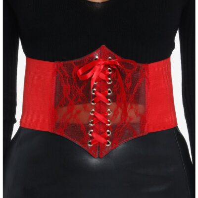 Red Floral Lace Corset