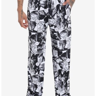 Dragon Ball Z Black & White Panel Pajama Pants