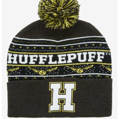 Harry Potter Hufflepuff Golden Snitch Pom Beanie