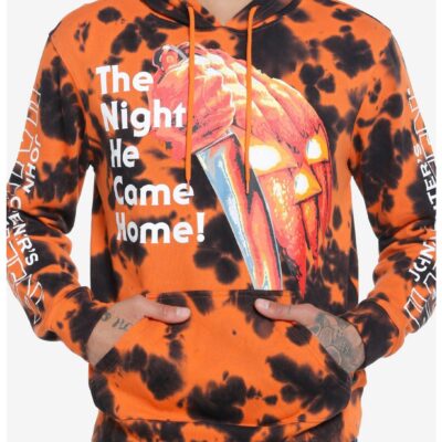 Halloween Pumpkin Orange Tie-Dye Hoodie