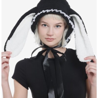 Black Bunny Ear Bonnet