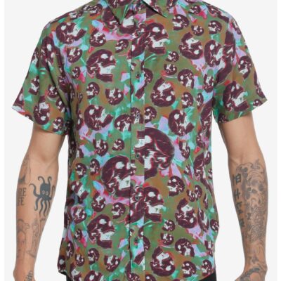 Screaming Skulls Woven Button-Up