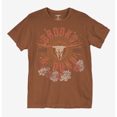 Brooks & Dunn Longhorn Skull Boyfriend Fit Girls T-Shirt