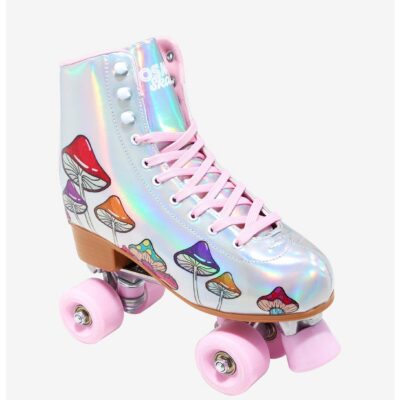 Cosmic Skates Iridescent Mushroom Roller Skates