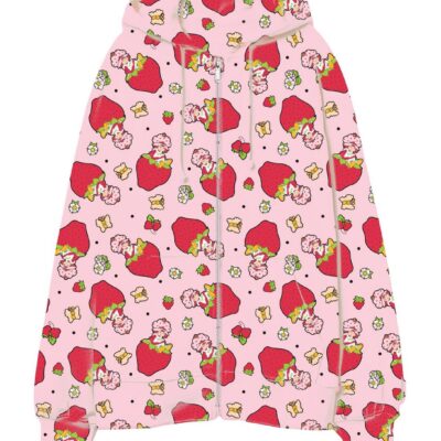 Strawberry Shortcake Floral Girls Oversized Hoodie