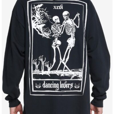 Dancing Skulls Tarot Card Long-Sleeve T-Shirt