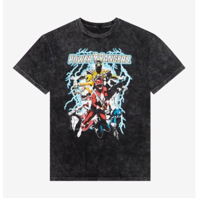 Mighty Morphin Power Rangers Lightning Vintage Dark Wash T-Shirt