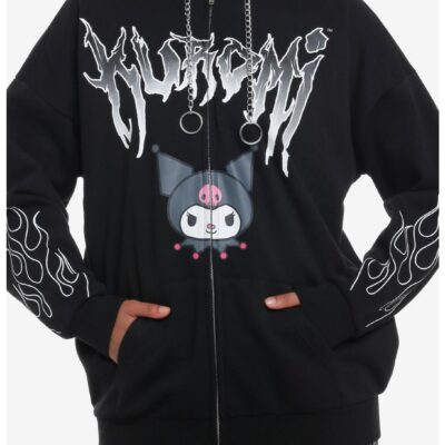 Kuromi Flames Metal Girls Hoodie