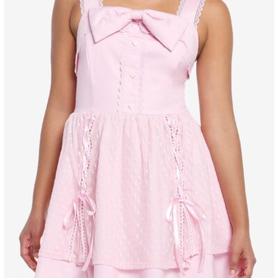 Sweet Society Pink Hearts Lace & Bows Dress