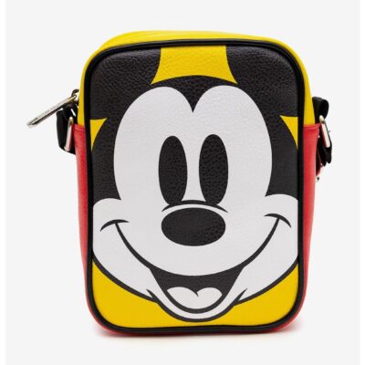 Disney Mickey Mouse Happy Face & Buttons Close Up Crossbody Bag