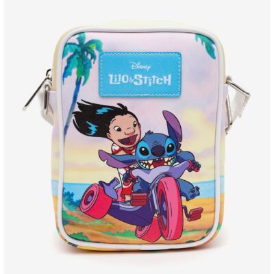 Disney Lilo & Stitch Riding and Beach Poses Crossbody Bag