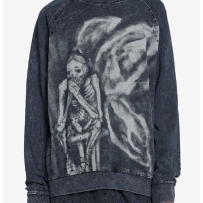 Skeleton Angel Destructed Sweatshirt