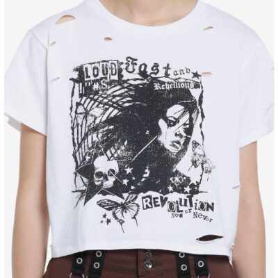 Social Collision Loud Fast & Rebellious Girls Crop T-Shirt