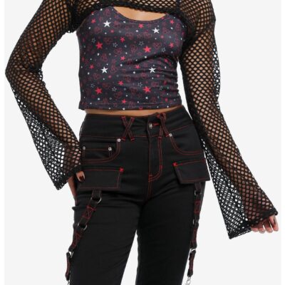 Star Cami Fishnet Bolero Shrug Girls Top Set