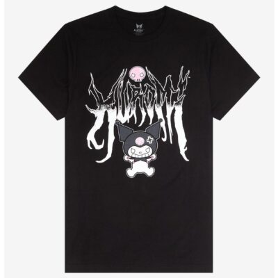 Kuromi Heavy Metal Boyfriend Fit Girls T-Shirt