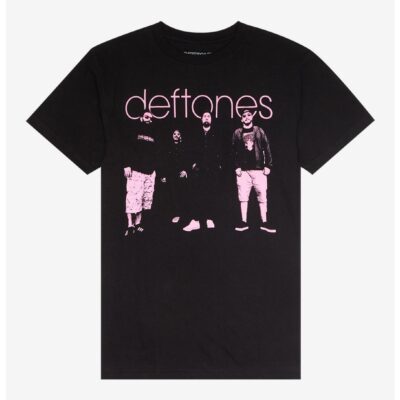 Deftones Pink Group Photo Boyfriend Fit Girls T-Shirt