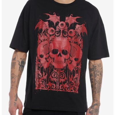 Social Collision® Skulls & Winged Eyeballs T-Shirt