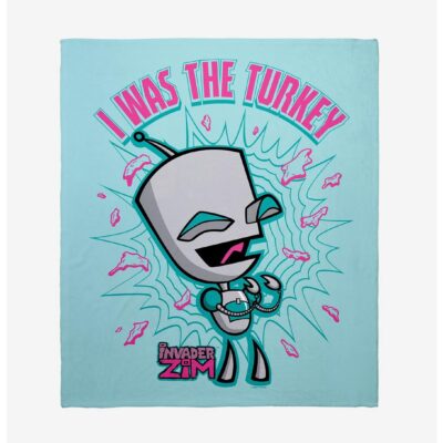 Invader Zim Gir The Turkey Throw Blanket