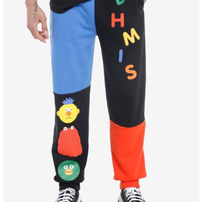 Don’t Hug Me I’m Scared Color-Block Jogger Sweatpants