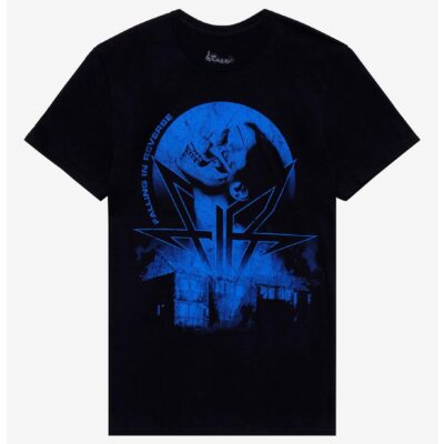 Falling In Reverse Blue Skull Burning Building T-Shirt