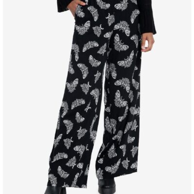 Cosmic Aura Death’s-Head Moth Wide Leg Pants