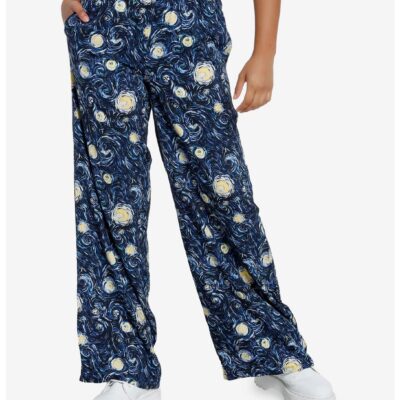 Cosmic Aura Starry Night Wide Leg Pants