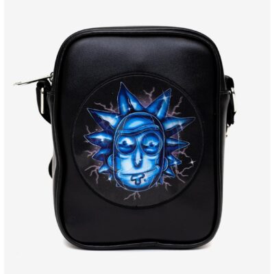 Rick And Morty Lenticular Face Expression Applique Crossbody Bag