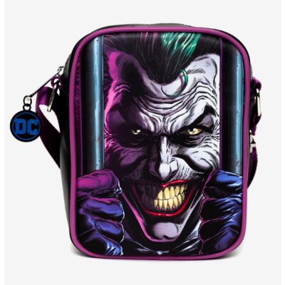 DC Comics Joker Jail Break And Batman Comic Book Poses Black Crossbody Bag