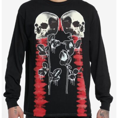 Social Collision® Skull Roses Tie-Dye Long-Sleeve T-Shirt