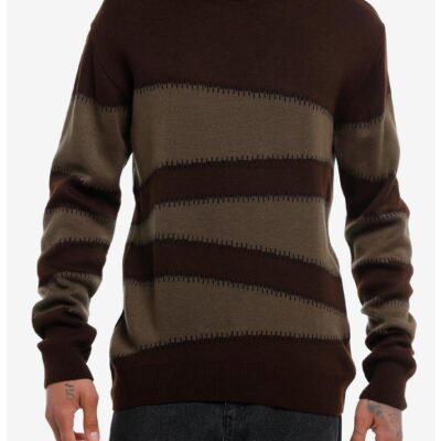 Brown Two-Tone Stitch Sweater