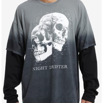 Social Collision® Skulls Oversized Long-Sleeve Twofer