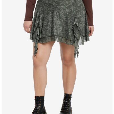 Thorn & Fable Skeleton Fairy Ruffle Mini Skirt Plus Size