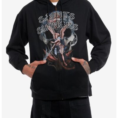 Cosmic Aura® Saints Over Sinners Zip-Up Hoodie