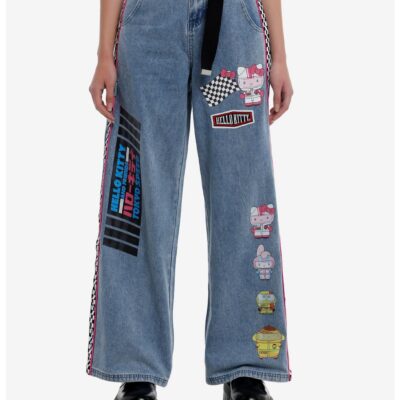 Hello Kitty And Friends Racing Team Wide Leg Girls Jeans